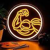 Muscle Arm Neon Sign for Wall Decor – Bold USB Powered & Dimmable LED Neon Light for Gym Room, Man Cave, Garage, Fitness Studio, Birthday Gift for Bodybuilders