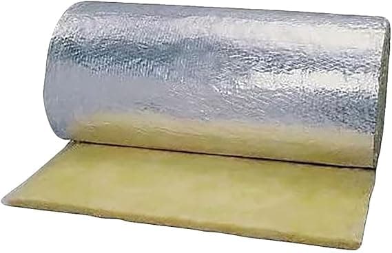 TWCUSEP Reflective Fiberglass FRK FOIL Silver Faced Duct Insulation HVAC Pipe Wrap Water Heater RAFTERS ATTICS GARAGES BASEMENTS 2.2" Thick R8-12 Size: 4 FT X 25 FT