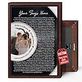 H-DEWALL Personalized Song Lyrics Canvas Gifts For Dad Father Day Picture Print Photo Your Own Room Decorations Customized Canvas Framed Photo Designer Pictures Gifts For Mom Wall Art (Gift For Dad From Daughter)