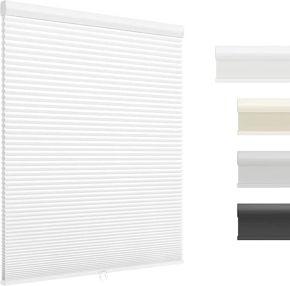 Light Filtering Cordless Cellular Shades, Honeycomb Blinds for Indoor Windows, for Window Size 33" W × 64" H White